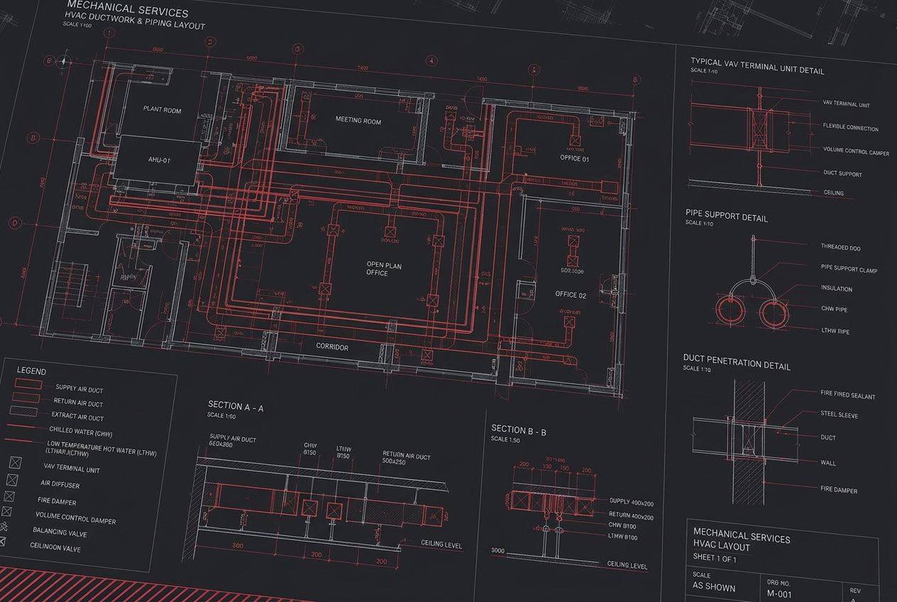 Illustrative mechanical drawing and system details